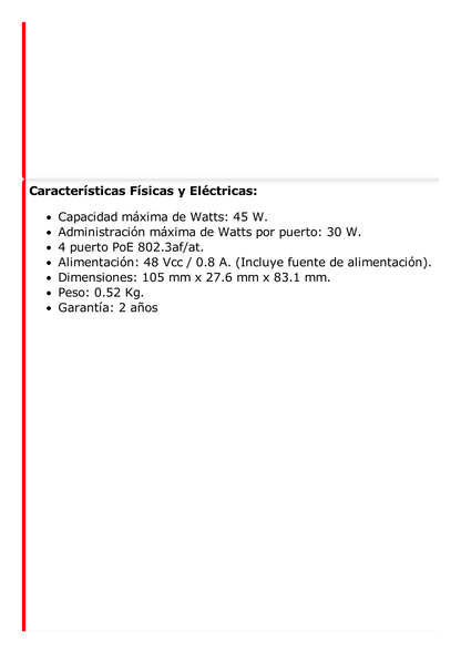 Switch Gigabit PoE+ / Administrable / 4 Puertos 1000 Mbps PoE+ / 2 Puertos 1000 Mbps Uplink / Configuración Nube Hik-PartnerPro / Modo Extendido hasta 300 Metros / 45 Watts