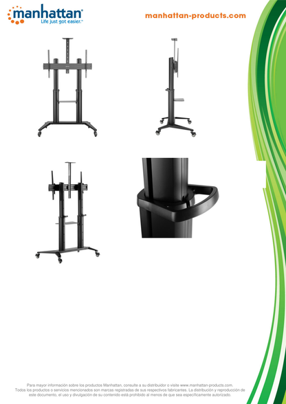 Soporte Manhattan para TV tipo carro de 70-120 pulg 140KG con inclinacion y ultraresistente