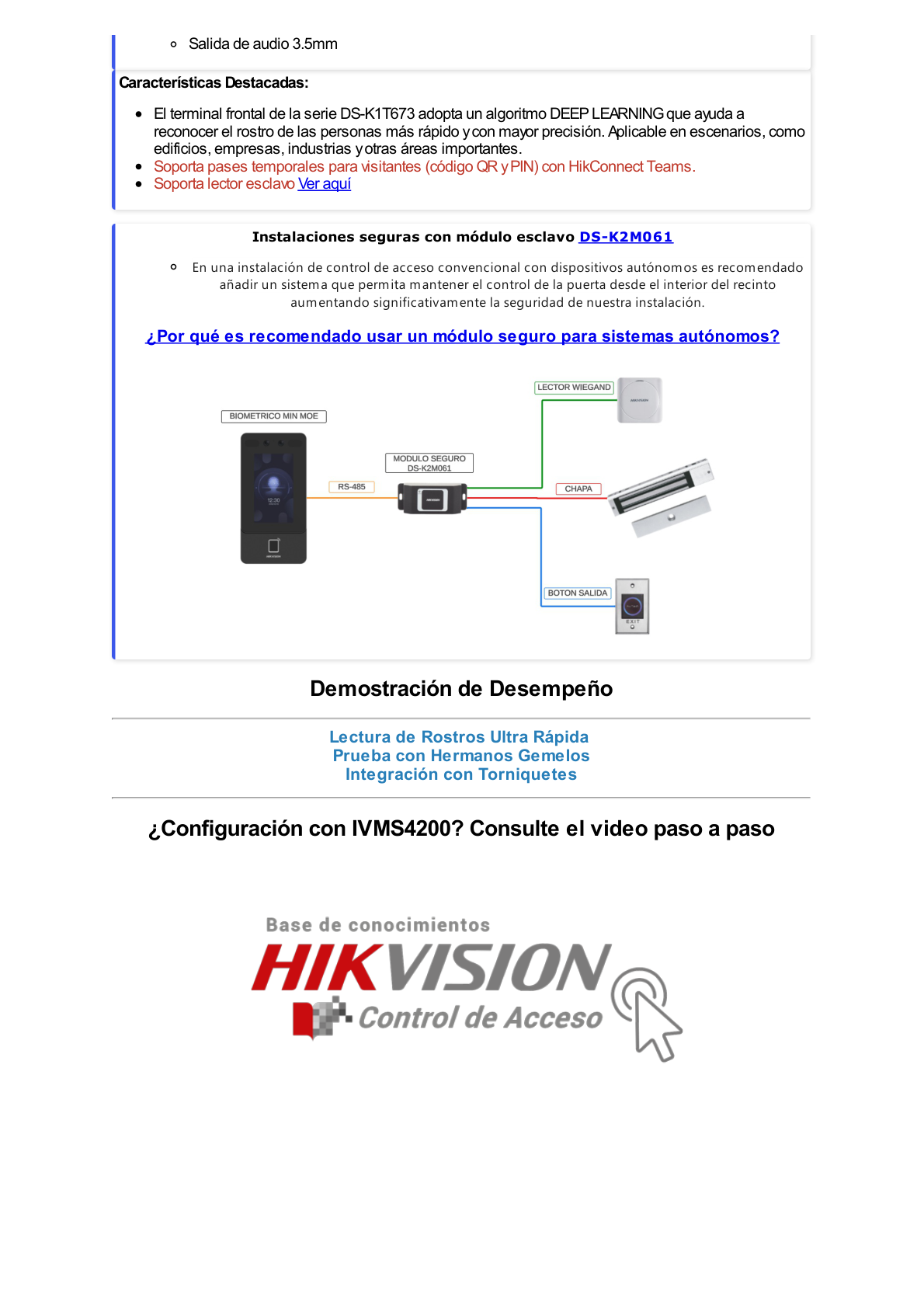 Terminal Facial WiFi con pantalla de 7" / Exterior IP65 / 10,000 Rostros y 50,000 Tarjetas / 10,000 Huellas (Módulo Opcional) / ISAPI / ISUP 5.0 / Codigos QR y Bluethooth