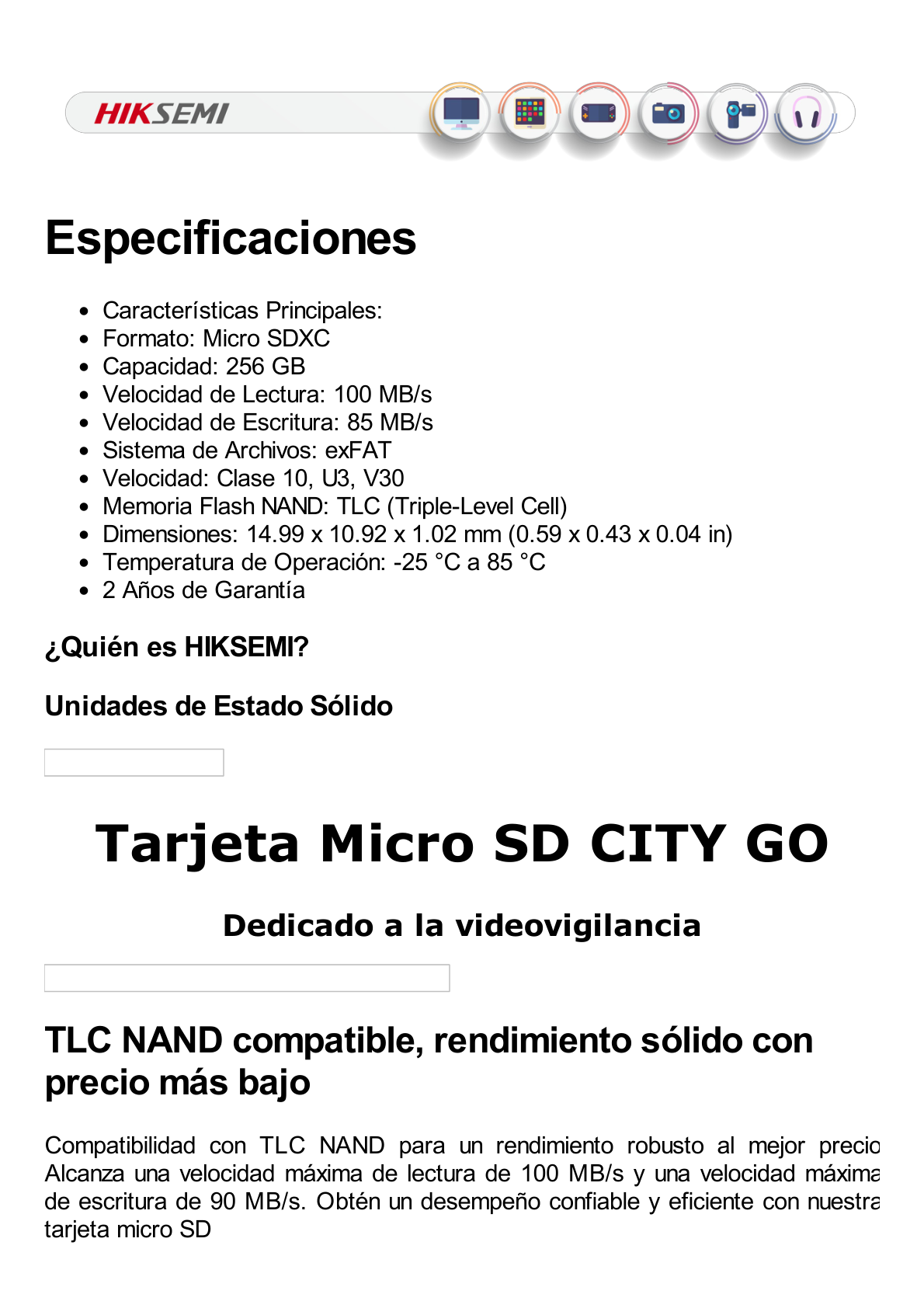 Memoria MicroSD / Clase 10 de 256 GB / Especializada Para Videovigilancia Movil (Uso 24/7) / Soporta Altas Temperaturas / 95 MB/s Lectura / 55 MB/s Escritura