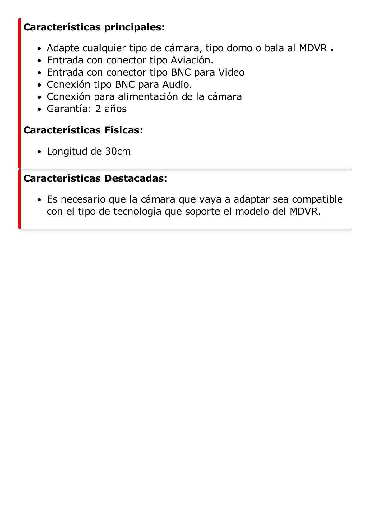 Cable Adaptador Tipo Aviación a BNC para Cámaras en DVR Móvil HIKVISION / 30 cm de Largo