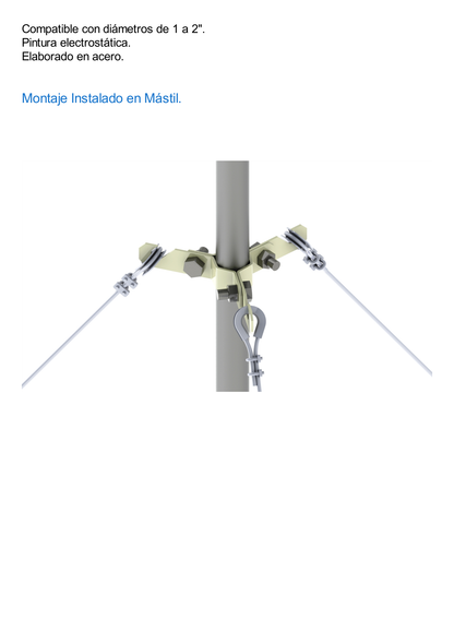 Bracket para Mástil para Sujeción de Retenida (Para mást. de 1" a 2" Diam. Ext.)