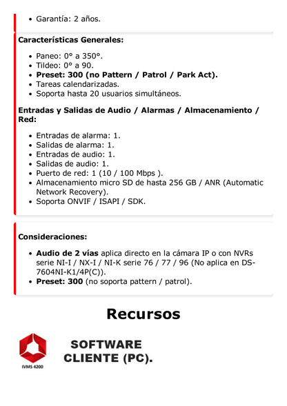 Domo PTZ IP 4 Megapixel / 4X Zoom Óptico / 50 mts IR EXIR / Luz Estroboscópica / Sirena Integrada / WDR 120 dB / PoE+ / IP66 / Ultra Baja Iluminación / Micrófono y Bocina Interconstruido / Micro SD