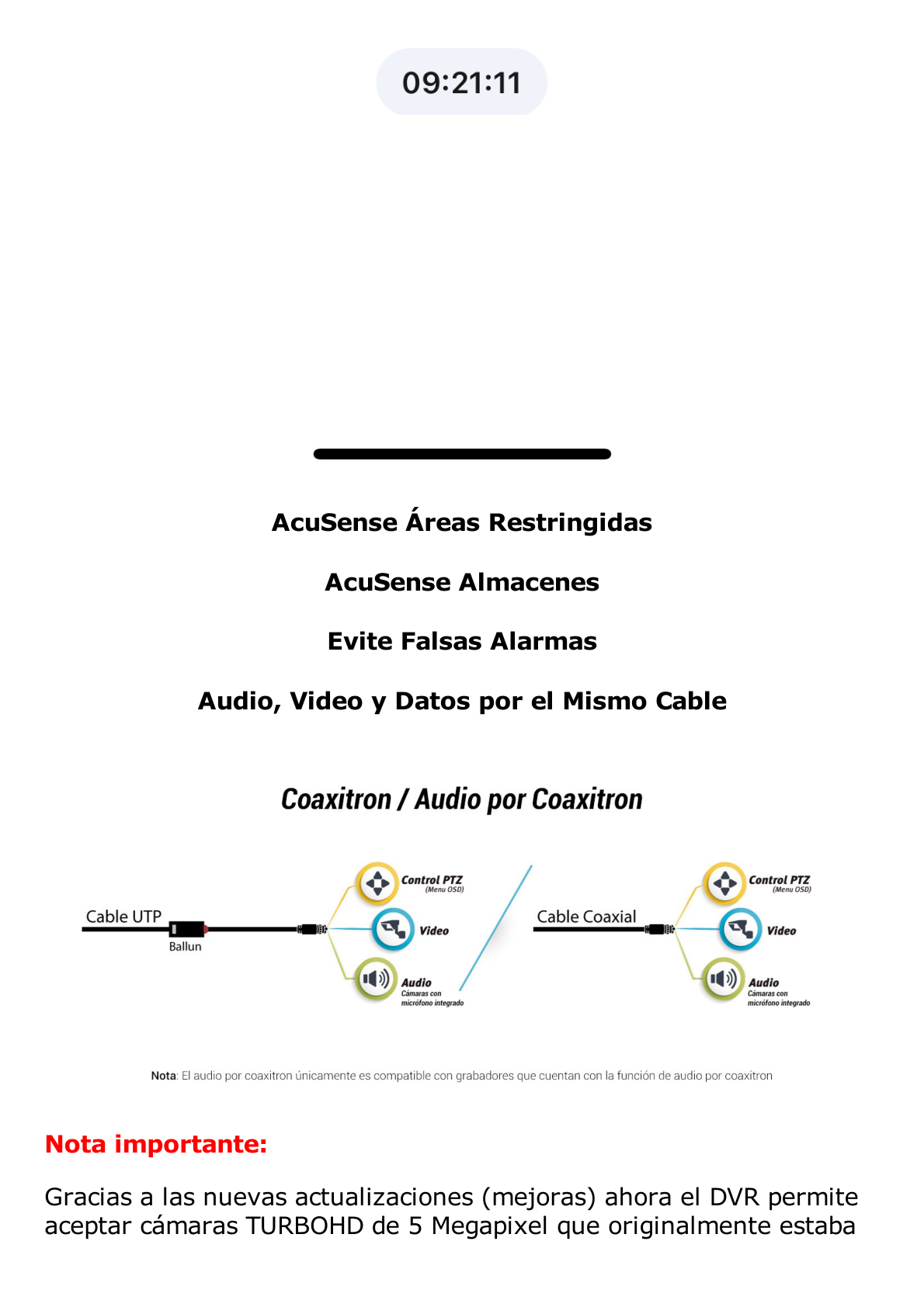 DVR 16 Canales TurboHD + 8 Canales IP / 5 Megapixel Lite - 3K Lite / Acusense (Evita Falsas Alarmas) / Audio por Coaxitron / 1 Bahía de Disco Duro / H.265+ / Salida de Video en Full HD