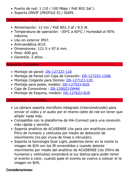 [Dual Light + 2 Micrófonos Integrados] Domo IP 2 Megapixel / Lente 2.8 mm / 30 mts Luz Blanca + 30 mts IR / ACUSENSE / Exterior IP67 / IK10 / WDR 120 dB / PoE / ONVIF / Micro SD / Metal / ACUSEARCH