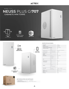 Gabinete Acteck Neuss Plus GI707 Max mini torre Blanco fuente 200W