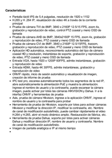 Probador de Vídeo / Prueba de cámara analógica / Prueba de cámara IP/ Soporta ONVIF, 4K, H.264 y H.265 / TVI de 8 MP, CVI de 8 MP, AHD de 8 MP / Entrada VGA, soporta 1920x1200P 60FPS / Entrada HDMI, soporta 4K 30FPS