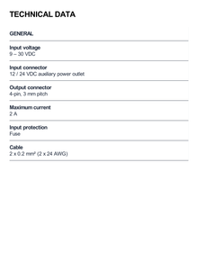 Fuente de Alimentación para Automóvil, 4 pin, Para equipos Teltonika