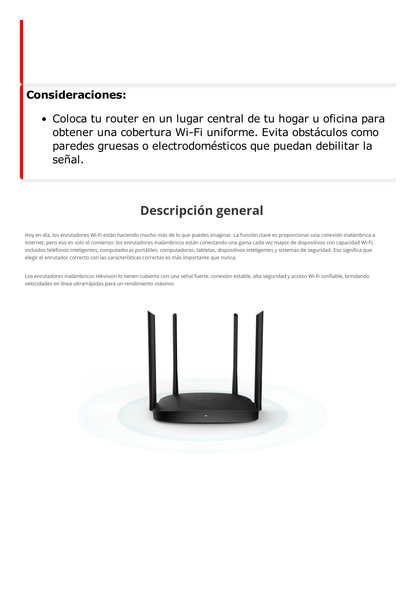 Router Inalámbrico WISP / Hasta 1200 Mbps / Doble Banda AC (2.4 GHz y 5 GHz) / 4 Puertos 10/100 Mbps /  4 Antenas Omnidireccional de 5 dBi / Interior