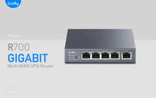 Multi-WAN VPN Router Cudy R700 con 5 puertos gigabit (1 WAN  3 WAN/LAN y 1 LAN) DNS over Cloudflare/NextDNS/Google