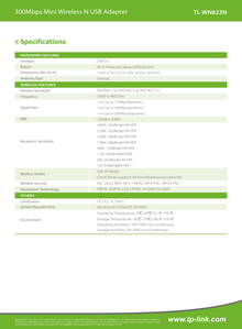 Adaptador inalámbrico Mini USB 2.0 TP-Link TL-WN823N N 300Mbps