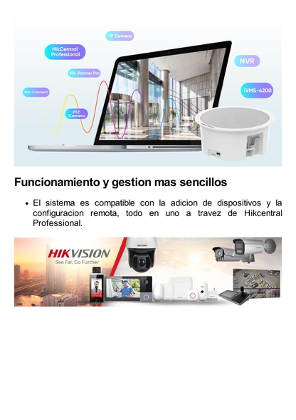 Altavoz Secundario para Montaje en Plafón / 3 Watts / 8 Ohms / Compatible con Altavoz IP HIKVISION / Uso en Interior