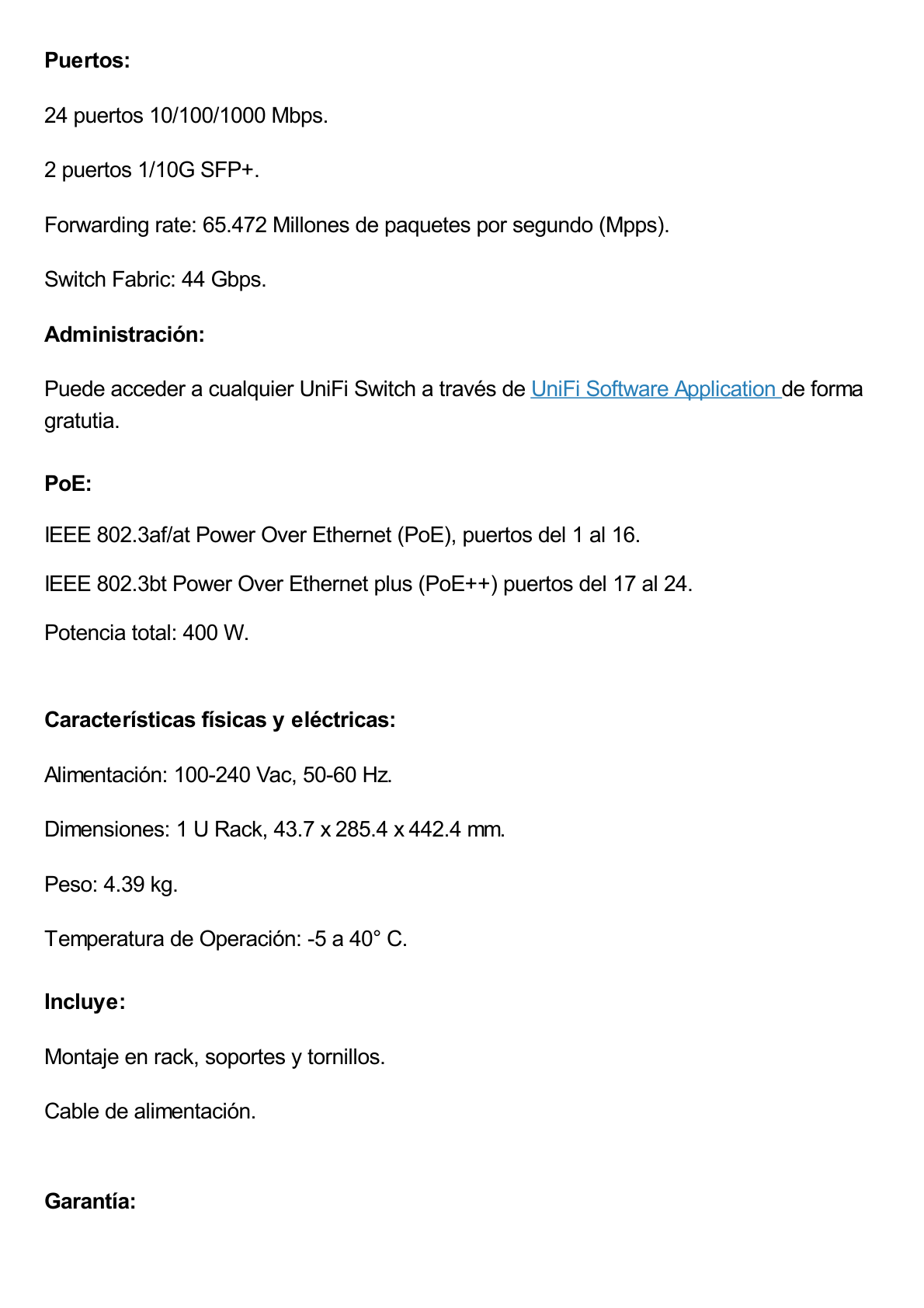 UniFi Switch USW-Pro-24-POE Gen2, con funciones capa 3, de 24 puertos PoE 802.3at/bt + 2 puertos 1/10G SFP+, 400W, pantalla informativa