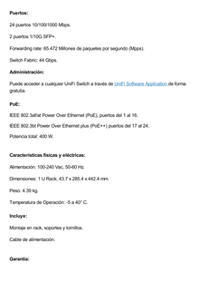 UniFi Switch USW-Pro-24-POE Gen2, con funciones capa 3, de 24 puertos PoE 802.3at/bt + 2 puertos 1/10G SFP+, 400W, pantalla informativa