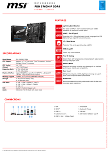 Tarjeta madre MSI PRO B760M-P DDR4 socket 1700 13a Gen 4xDDR4