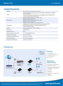 Splitter PoE TP-Link TL-POE10R 2 puertos RJ45 gigabit AUTO Negotiation/AUTO MDI/MDIX IEEE 802.3af plug and play