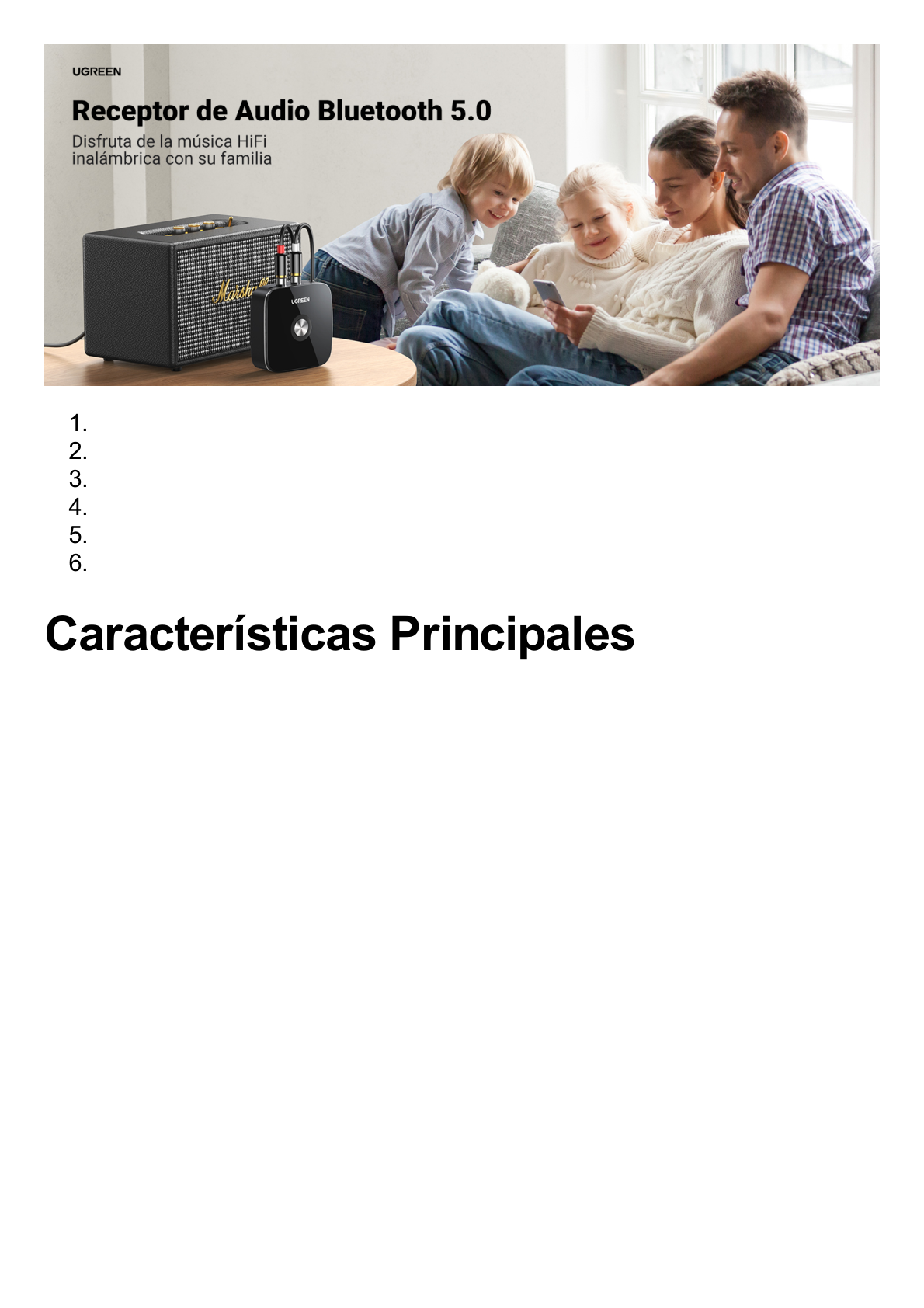 Receptor de Audio Bluetooth 5.0 a RCA o Auxiliar 3.5mm / Tecnología EDR / Reconexión Automática / Hasta 10 m / Ideal para Conectar Celulares, o Tabletas hacia alguna Bocina o Sistema de Audio