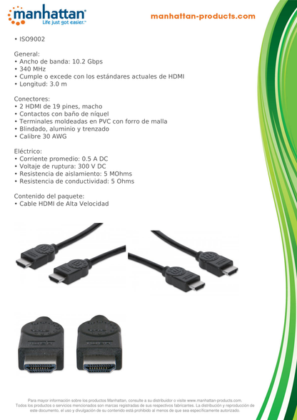 CABLE MANHATTAN HDMI 1.3 M-M 3M