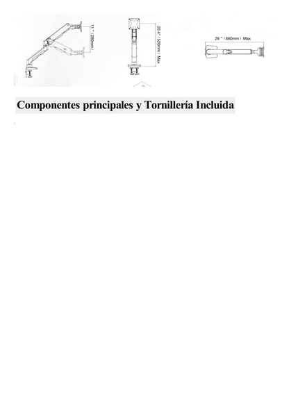 Montaje de Escritorio Articulado para Monitores de  27-45" / Soporta hasta 15 kg / Vesa 75 x 75 / 100 x 100 / Acero / Giro: 360°