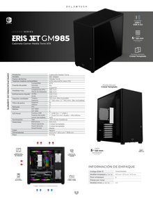 GABINETE BALAM RUSH ERIS JET GM985 NEGRO SIN FUENTE MICRO TORRE CON CRISTAL