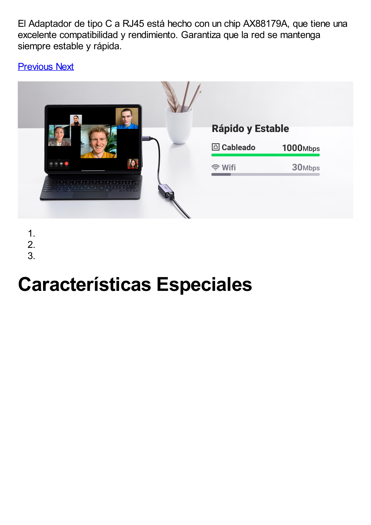 Adaptador de Red USB-C 3.1 (5 Gbps) a RJ45 | Thunderbolt 3 | Admite 10/100/1000 Mbps y 2.5G |  Chip Inteligente | Amplia Compatibilidad | Caja de Aluminio | Longitud del cable 10 cm.