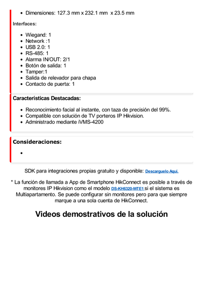 Terminal Facial Min Moe 8" Touch / Delgada y Estética / PoE / 100,000 rostros / Exterior IP65 / Función de Videoportero y Lectura de Códigos QR / Lectura de tarjetas