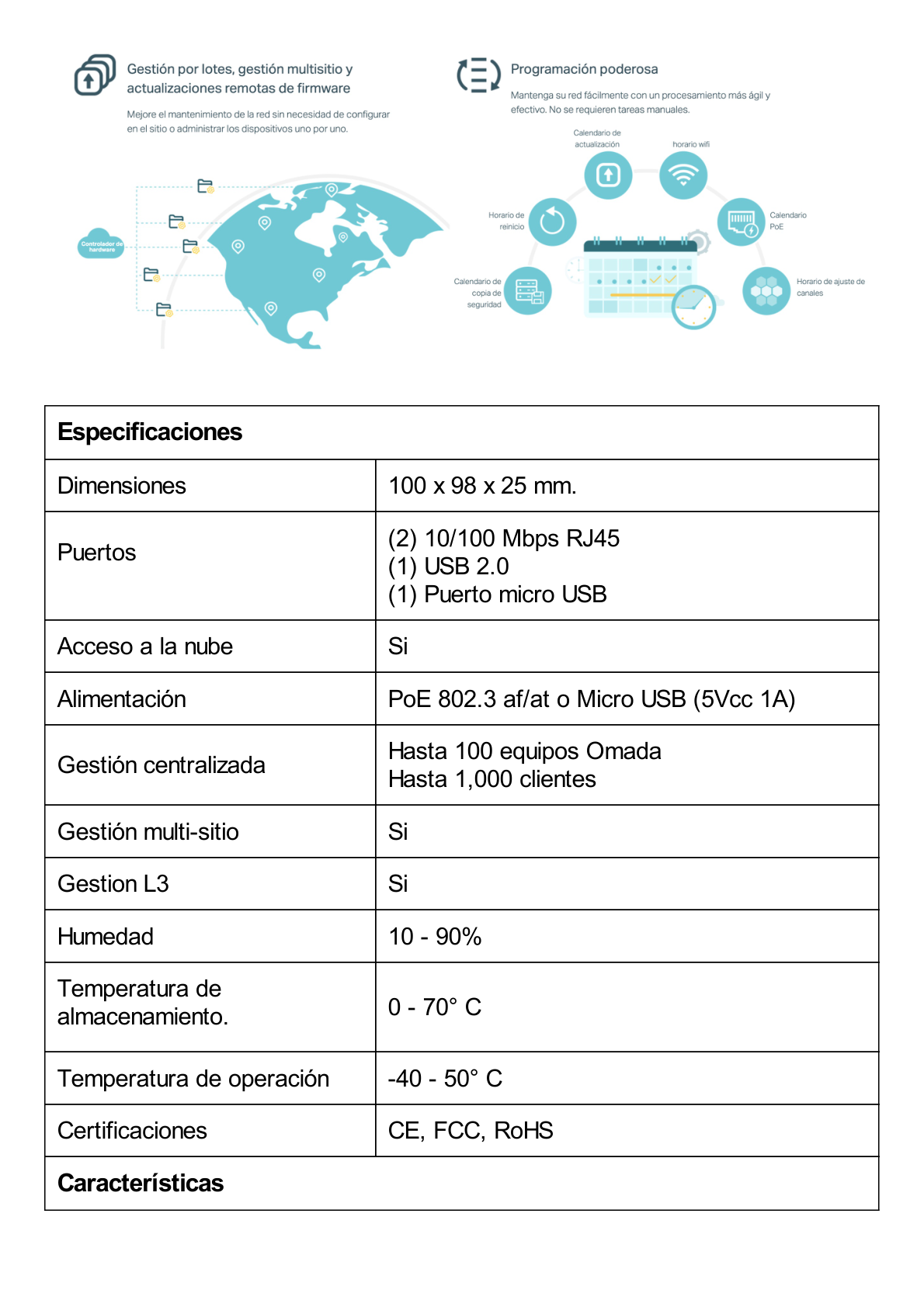 Controladora Omada para gestionar hasta 100 equipos Omada/ Gestion desde la Nube gratuita / Actualizaciones masivas