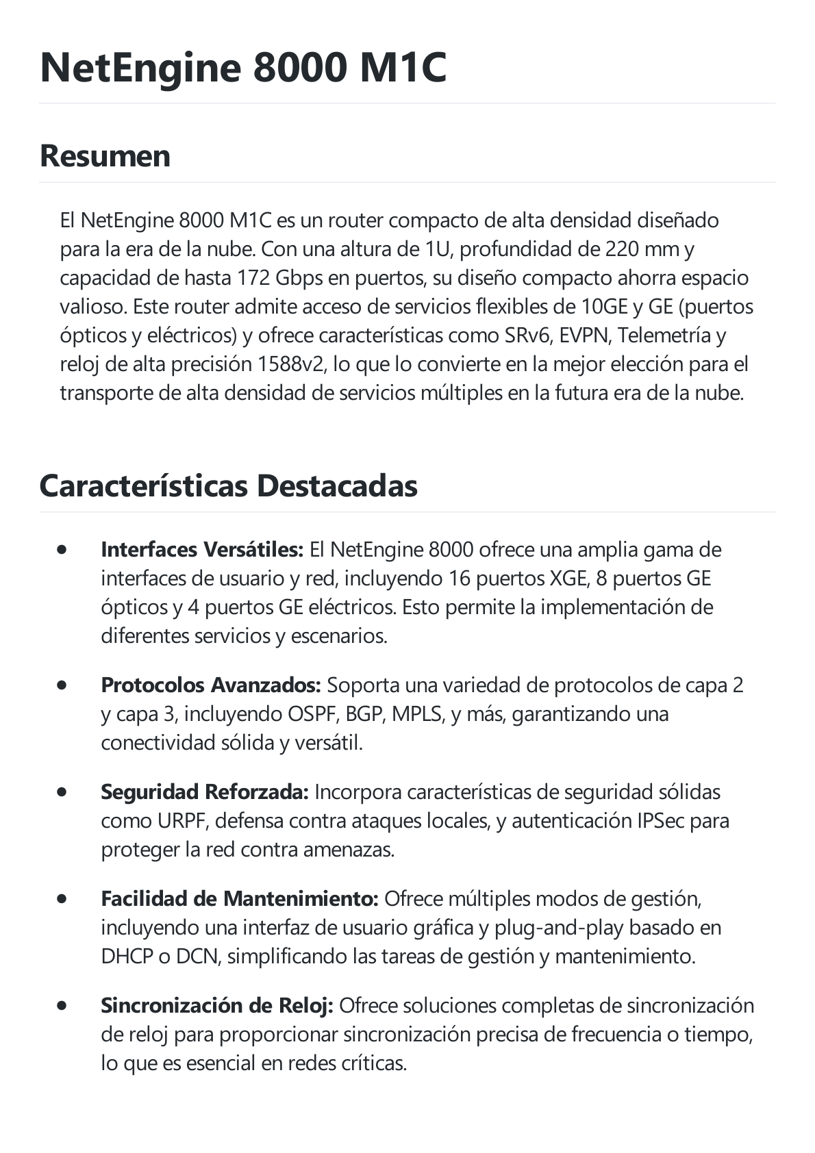 Router Huawei para Redes Empresariales 16 puertos SFP+/ 8 puertos SFP / 4 puertos GE