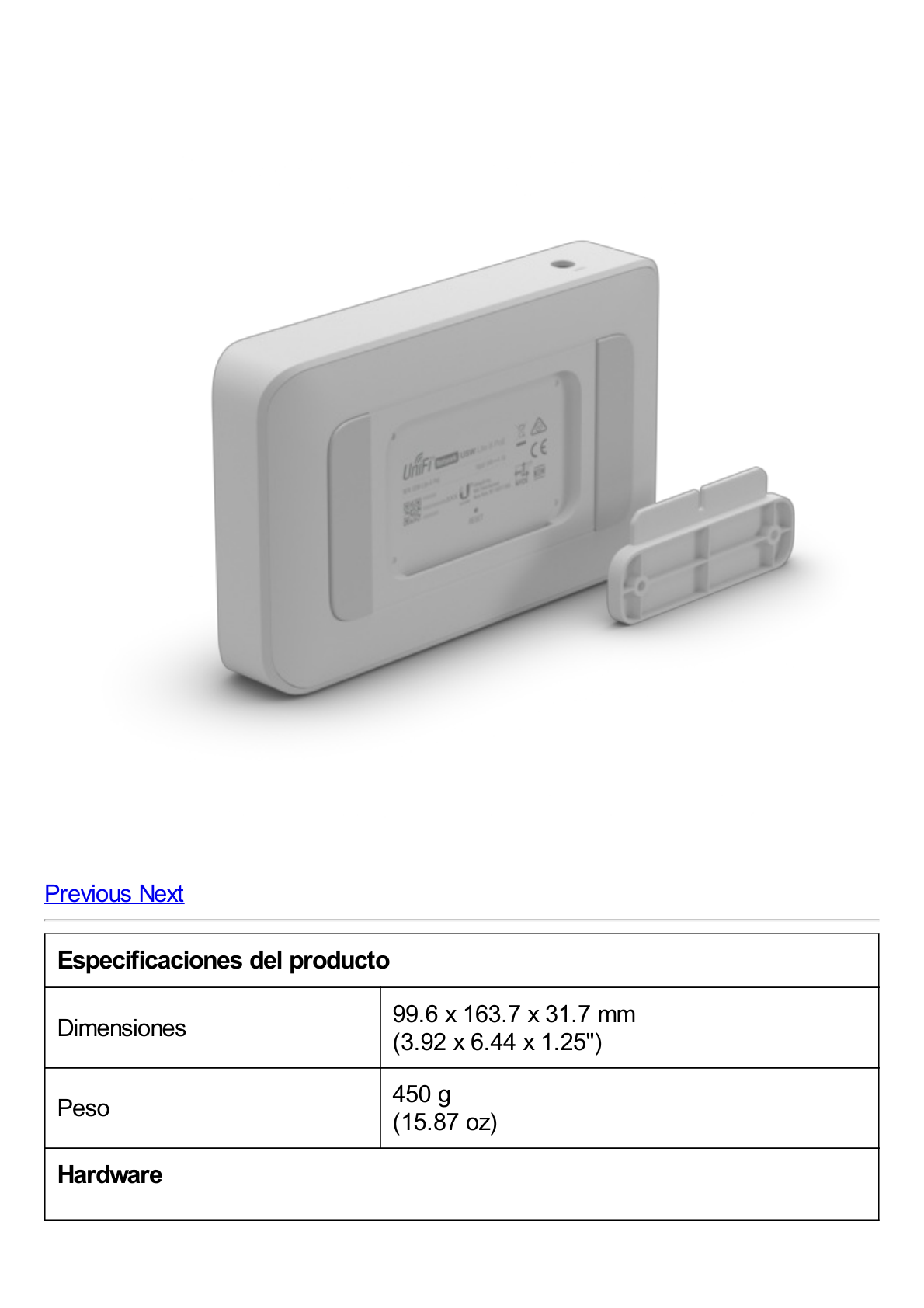 Switch UniFi Lite Administrable PoE de 8 Puertos 10/100/1000 Mbps (4 puertos 802.3af/at), 52 W