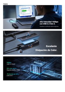 Carcasa Disco Duro NVME M.2 (Enclosure) | Hasta 2TB | USB3.2 a 10 Gbps | Soporta M Key y B+M Key | Compatible con SSD M.2 NVME 2230/2242/2260/2280 | UASP | S.M.A.R.T. | TRIM | ESD Incorporado | Color Negro | Caja de Aluminio.