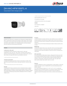 Camara Dahua DH-HAC-HFW1500TLN-A-0280B-S2 bullet 5 mpx lente 2.8mm IR 80 m microfono integrado starlight IP67