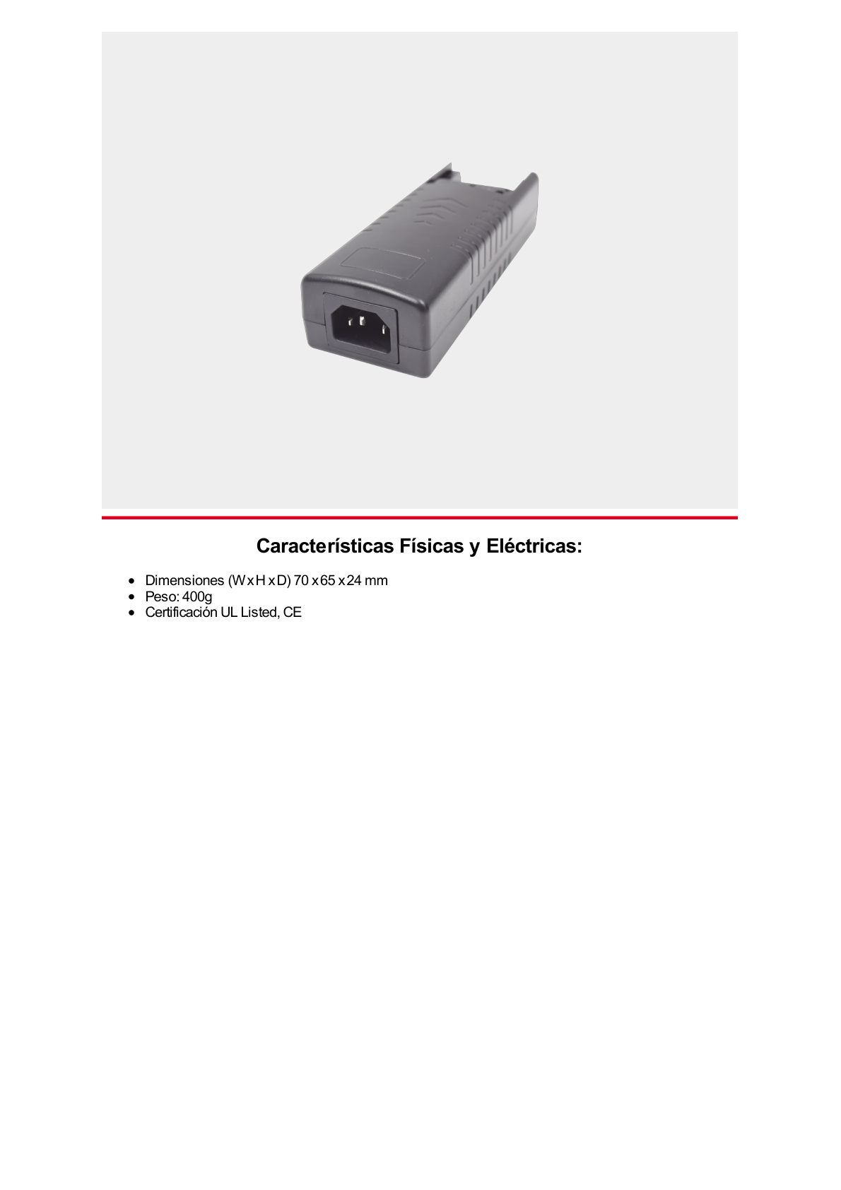 Fuente de Alimentación de 12 Vcc @ 5A / 4 Cámaras / FILTRO DE RUIDO ESPECIAL PARA CAMARAS 4K / Fusible Reseteable Inter Construido PTC / Protección Contra Sobre-Tensiones y Contra Cortocircuito / Recomendado para cámaras 4K.