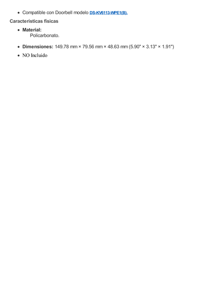 Videoportero IP 2 MP / PoE Estandar / IP65  / Apertura desde Hik-connect / Soporta 1 Departamento y Hasta 6 Monitores / Soporta Tarjetas Mifare / 1 Salida Relay