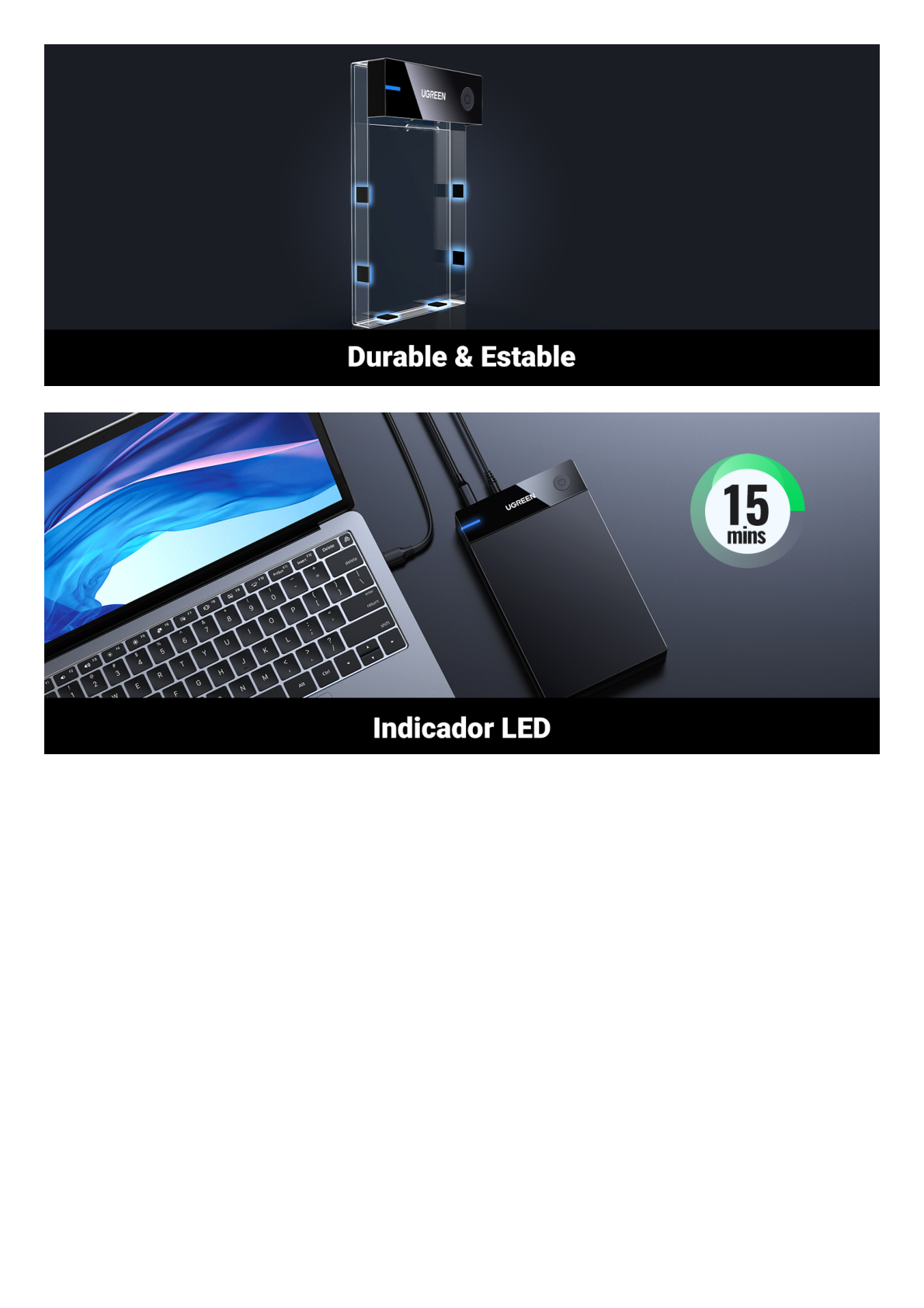 Carcasa de Disco Duro para  3.5" y  2.5" (Enclosure) | Con Cable USB 3.0 | Para HDD 3.5" / SSD 2.5" | SATA I/II/III | UASP | Hasta 16 TB | Compatible con Windows, Linux, Mac OS | No Requiere Controlador | Cable 1m | Incluye Adaptador d