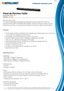 PANEL DE PARCHEO INTELLINET CAT 5E 24 PTOS 1U