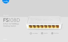 Switch Cudy FS108D de escritorio 8 puertos ethernet 10/100Mbps carcasa de plástico no administrable Auto-MDI/MDIX