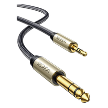 Cable Audio Estéreo 3.5mm (1/8") TRS a 6.35mm (1/4") TS / 5 Metros / Audio de Hi-Fi / Trenza de Nylon / Blindaje Múltiple / Caja de Aleación Zinc / Núcleo de Cobre Puro / Compatibilidad Universal