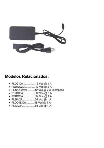 Fuente de Poder de 36 Vcc Regulada / 2 Amp / Voltaje de Entrada de 100 - 240 VCA