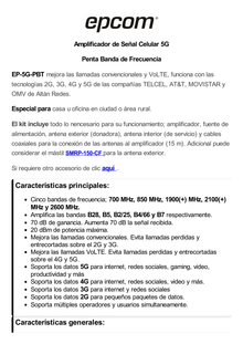 Kit Amplificador de Señal Celular 5G / Mejora las llamadas convencionales y VoLTE / Soporta los datos de las tecnologías 2G, 3G, 4G y 5G de TELCEL, AT&T, MOVISTAR y OMV de Altán / Cubre hasta 300 m2.