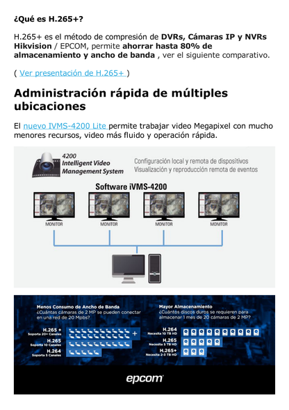 DVR 16 Canales TurboHD + 16 Canales IP / 8 Megapixel (4K) / Acusense (Evita Falsas Alarmas) / Audio por Coaxitron / 2 Bahías de Disco Duro / Salida de Video en 4K / 8 Entradas de Alarma / 4 Salidas de Alarma / H.265+