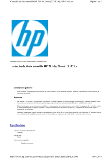 TINTA HP LF 711 CZ132A AMARILLO DESIGNJET T120 T520 29ML