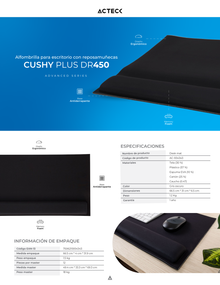 Mousepad Acteck Cushy Plus DR450 Negro con Reposamuñecas de Memory Foam