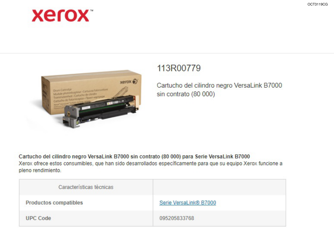 TAMBOR XEROX 113R00779 NEGRO VERSALINK B7025/B7030/B7035 (80 000 PAG)