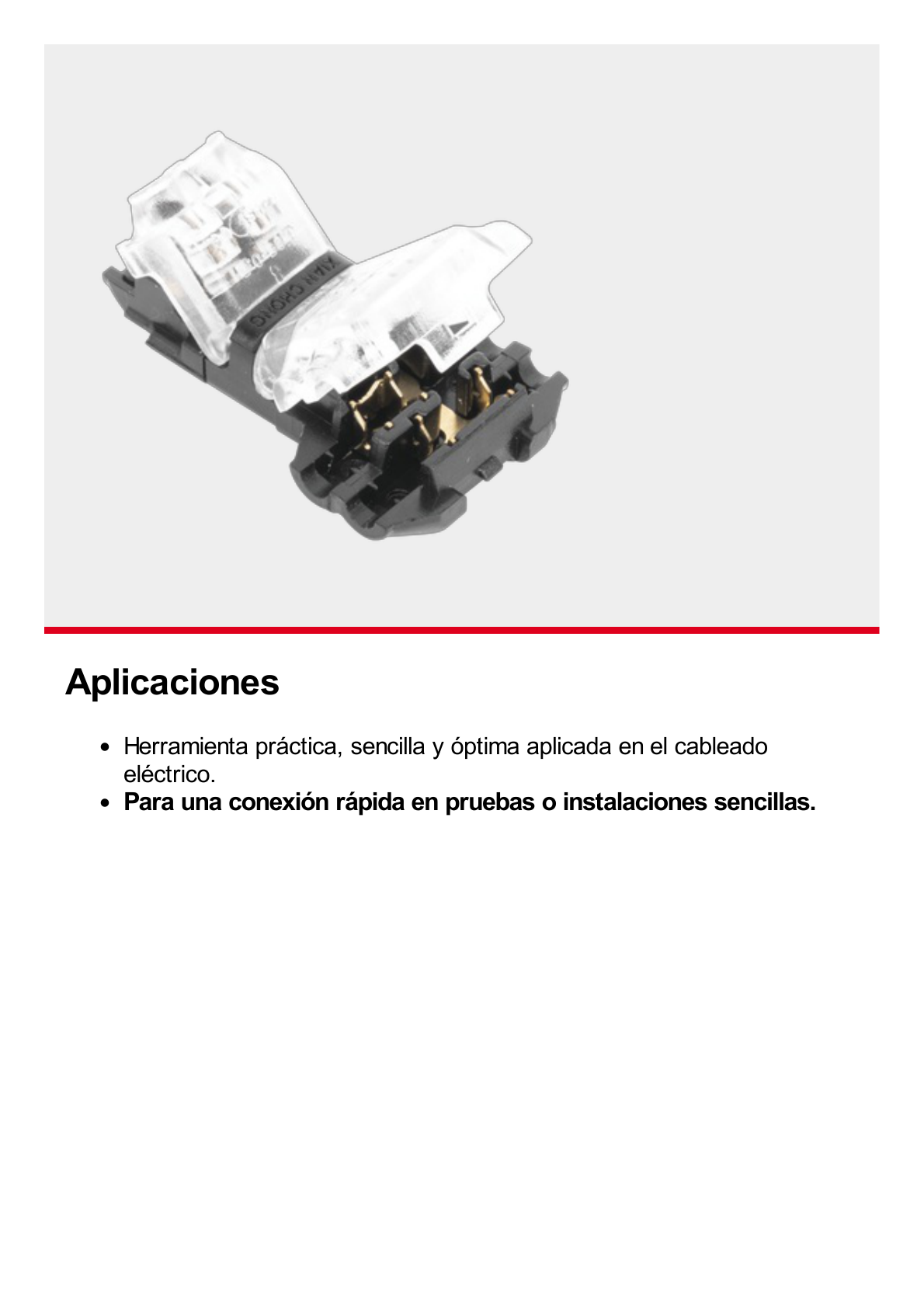 Conector en forma de T para 2 Contactos / Para una Conexión Rápida