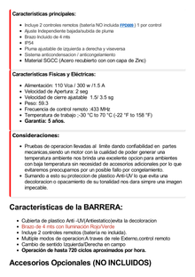 Barrera Vehicular USO CONTINUO 5,000,000 Ciclos MCBF / Brazo INCLUIDO de 4 mts Iluminación Rojo/Verde / Apertura en 2 Seg (Ajustable) / Cambio de sentido en campo