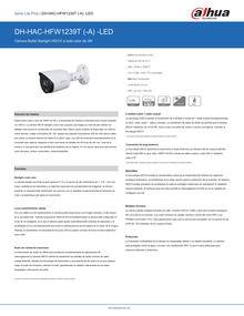 Camara Dahua DH-HAC-HFW1239TN-A-LED-0360B bullet full color 2 mpx 1080p lente 3.6 mm IR 20 m metalica exterior microfono IP67