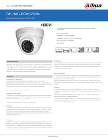 Camara Dahua DH-HAC-HDW1200MN-0280B-S4 domo 1080p lente 2.8mm IR 30 m metalica 101gds apertura IP67