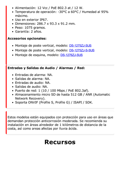 Bala IP 4 Megapixel / Lente 4 mm / 80 mts IR EXIR / Anticorrosión / DARKFIGHTER / IP67 / PoE / ACUSENSE (Filtro de Falsas Alarmas) / WDR 120 dB / ONVIF / microSD / ACUSEARCH