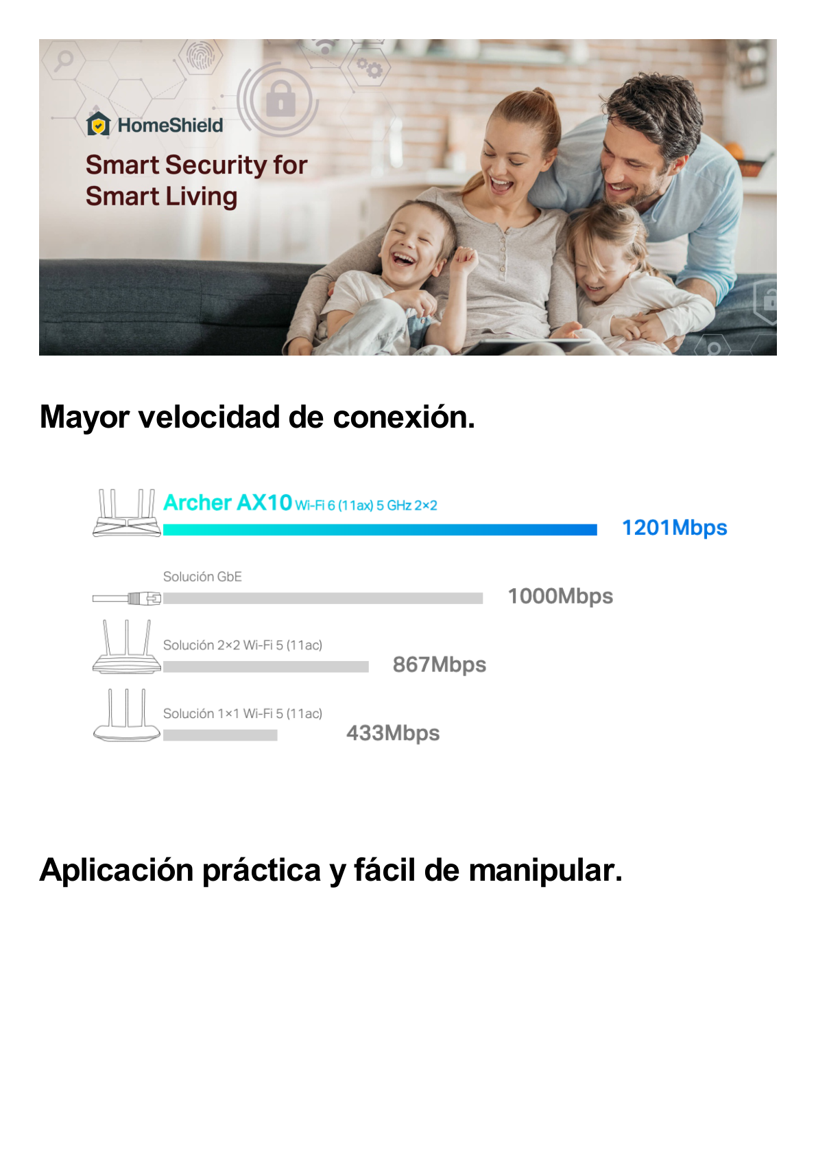 Router WiFi 6 AX 1500Mbps / MU-MIMO 2X2 y OFDMA / 1 Puerto WAN 10/100/1000 Mbps / 4 Puertos LAN 10/100/1000 Mbps / 4 Antenas Beamforming