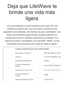 Switch para escritorio 8 puertos 10/100/1000Mbps